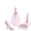 Nordic Female Jewelry Stand: Creative Pink Crystal Ornament Display Rack - 5-Piece Set