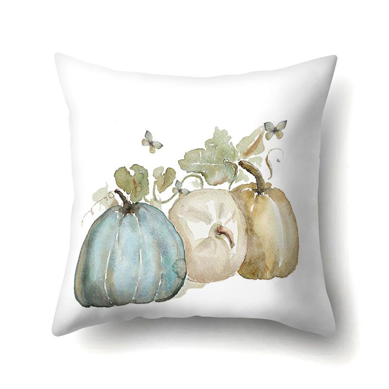 Thanksgiving Pillowcase Blessing Maple Leaf Pumpkin Sofa Cushion Cover Office Home Living Room Pillowcase