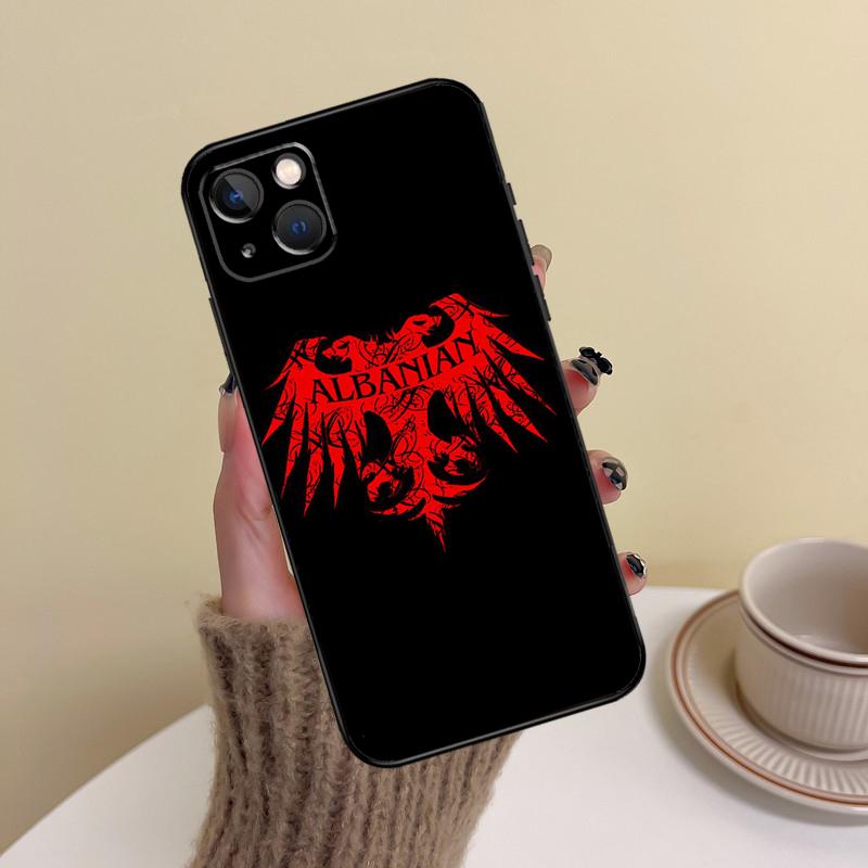 Albania Flag Phone Case For iPhone 16 Pro Max 14 13 12 11 15 17 Pro Max Mini Plus 16e 17 Air Cover Funda