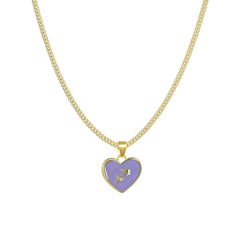 Zodiac Heart Contemporary Necklace With Layered Chain Perfect For Women Fashionable