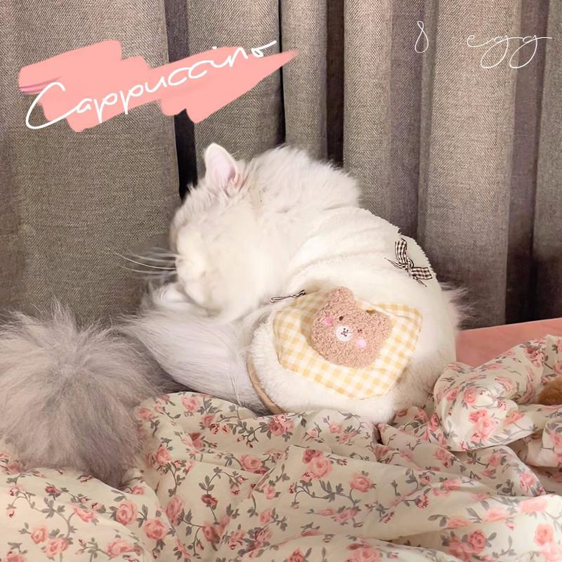 Ins Teddy Bear Pomeranian Pet Hoodie - Anti-Shedding Autumn/Winter Warm Sweatshirt for Small Dogs