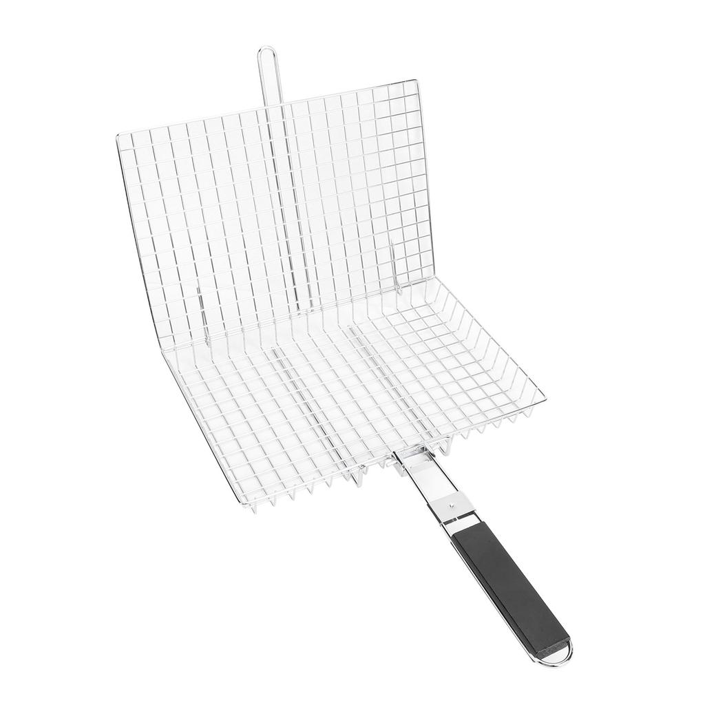 Grill Basket Portable Folding BBQ Grilling Rack for Fish Vegetables Shrimp Barbeque Cooking Accessories