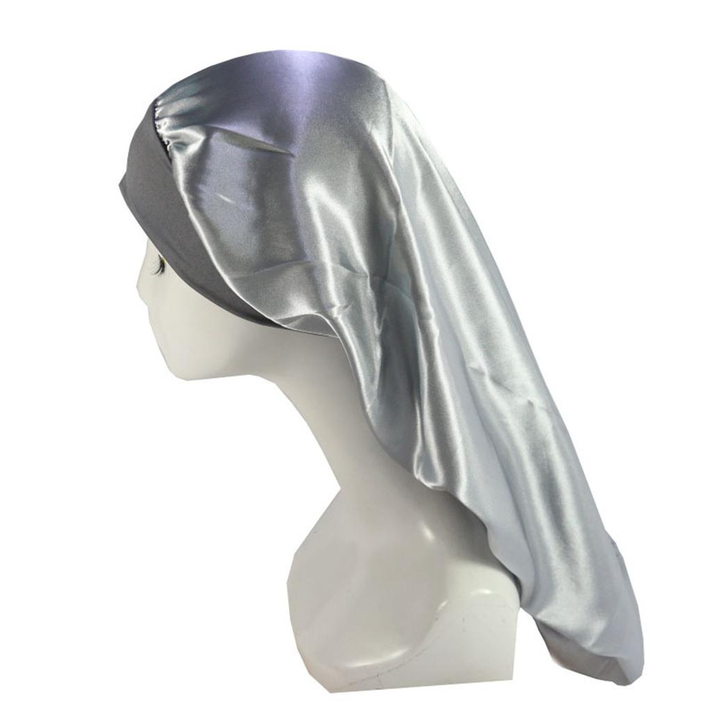 1 silky sleep cap with optional length for straight and curly hair, extra large hair cap for dreadlocks and braids, satin sleep