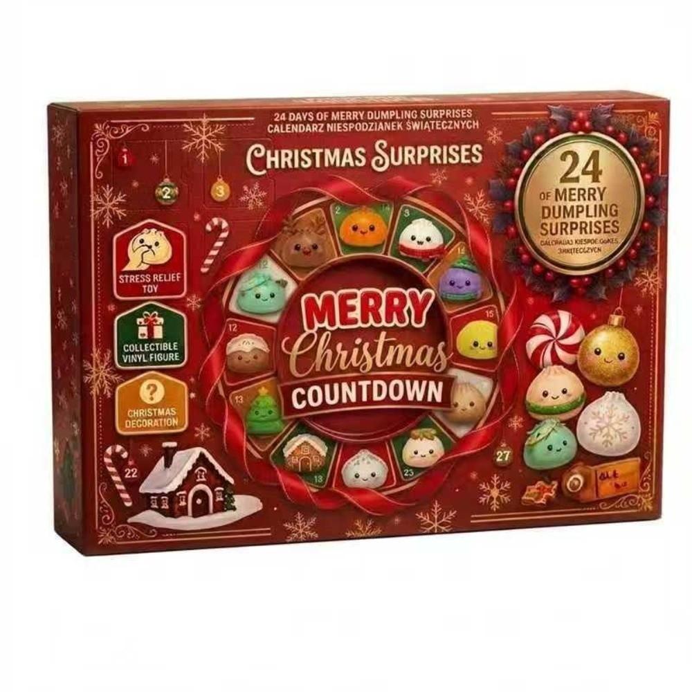 Měkká hračka Mystery Dumplings s pomalou návratností 24denní odpočítávací kalendář pro děti i dospělé
