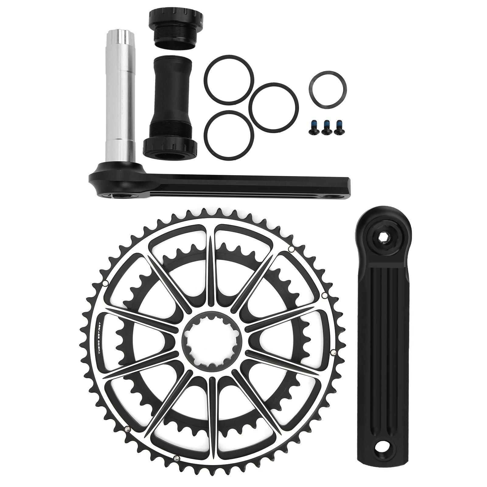 MTB Bike Crankset Hollow Integrated Double Chainrings 53‑39T Aluminum Alloy Bicycle Crank