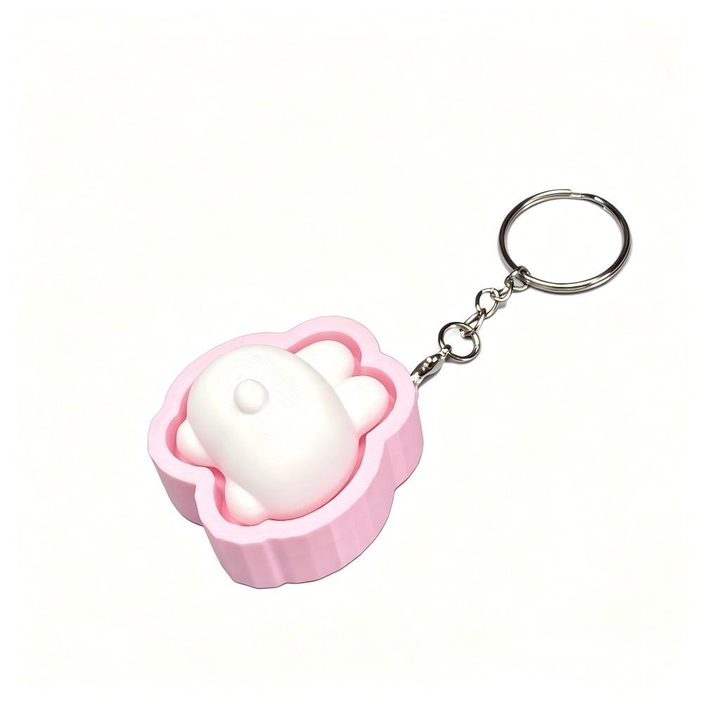 Slow Resbound Finger Button Clicker Soft Squeeze Toy Keychain Fidget Keychain  Holiday Gifts
