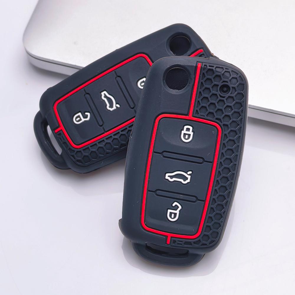 Key Fob Cover for Volkswagen Golf Polo Passat Tiguan Jetta Octavia B8 B7 Anti-Scratch Guard Shockproof Protection Soft Grip Texture