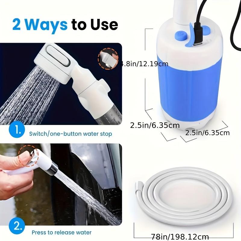 Doccia da Campeggio Portatile per Dormitorio e Campeggio Dispositivo Doccia Facile Dispositivo da Bagno Wireless con Pompa dell'Acqua Ricaricabile