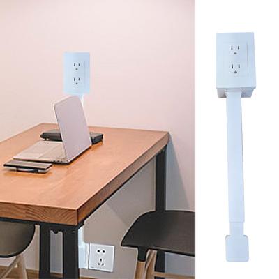 Elektrischer Extender. Zugang zu schwer erreichbaren Steckdosen! Verfügt über USB-A, USB-C und 2 AC-Anschlüsse, ausziehbar von 22 bis 34 Zoll, drehbar um 180°. Verwendung hinter Sofas
