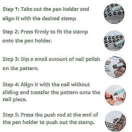 48 Pcs Nail Art Stamp Pens Set with 48 Floral Design Plates - Easy To Use Fingernail Stamper Kit for DIY Manicure, Professional Salon & Home Nail Art