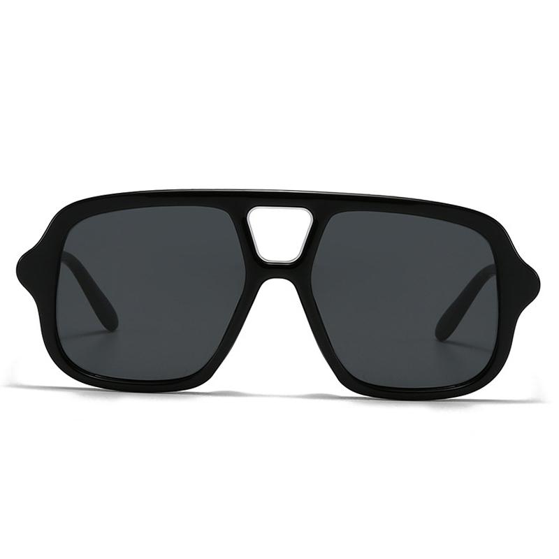  New Ins Popular Fashion Double Bridges Square Men Sunglasses Vintage Punk Yellow Shades UV400 Men Trending Sun Glasses