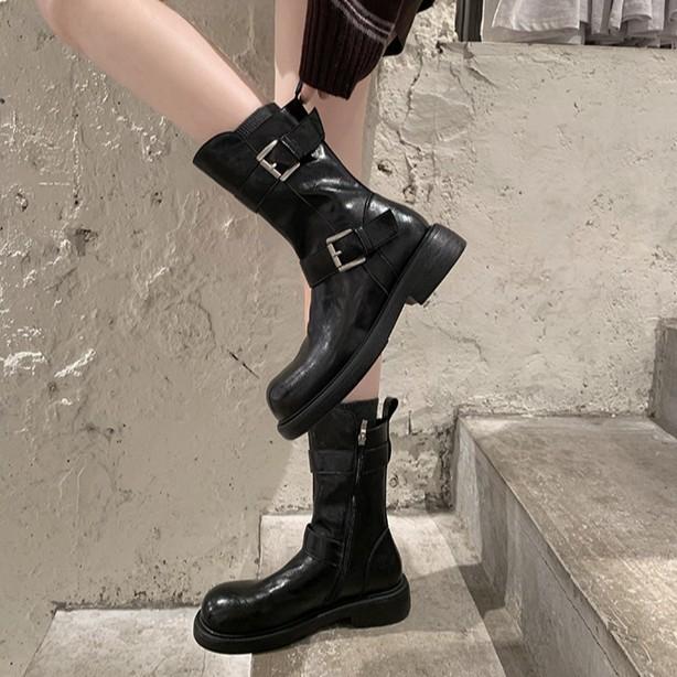 High Quality Women's Shoes Winter New Soft Leather Boots Luxury Zipper Platform Knight Boots for Women Fashion Shoes Botas Mujer