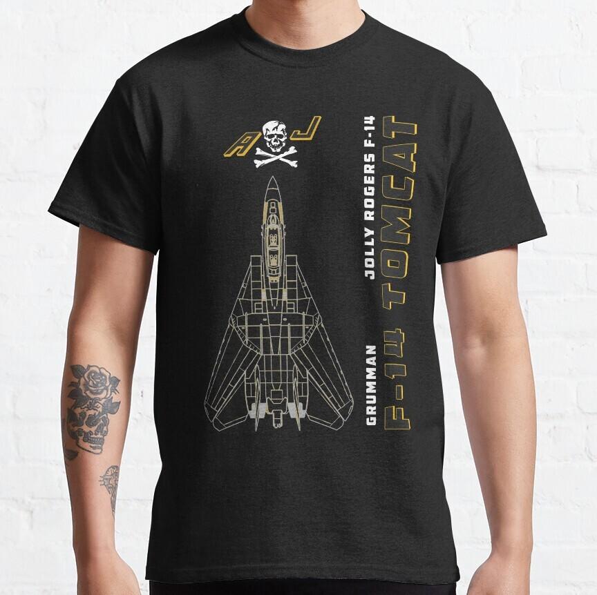 F14 Tomcat Jolly Rogers VFA103 Jet Airplane Profile Classic Gift Retro TShirt Unisex T-Shirt S