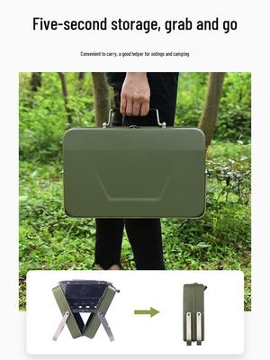 Portable Folding Outdoor Barbecue Grill & Utensils Set