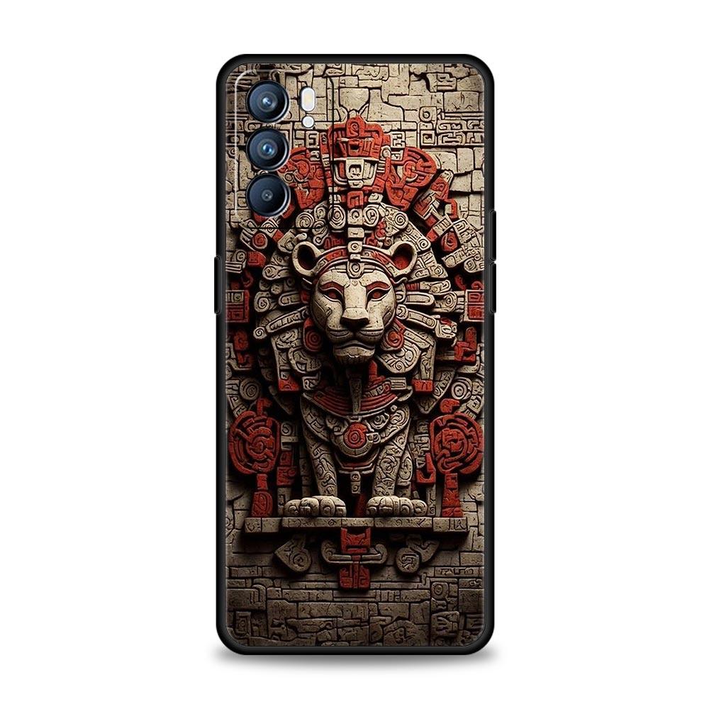 Vintage Totem Painting Phone Case For Oppo Reno 13 12 11 10 7 F Find X5 X6 A98 A80 A79 A78 A57 A54 A31 A17 Pro 5G Soft TPU Cover