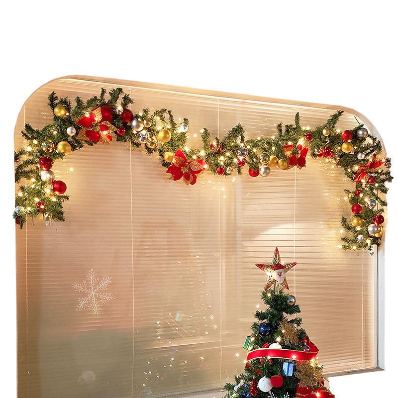 2.7m Rattan Christmas Light Ball Garland for Window Decoration