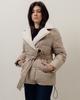 Jachetă cu centură HAIZIYUAN 824 M bej-lăptoasă