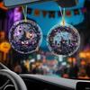 Halloween Pumpkin Witch Pendant Car Rearview Mirror Hanging Ornament 2D Flat Acrylic Bag Charm Festive Gift for Car Enthusiasts