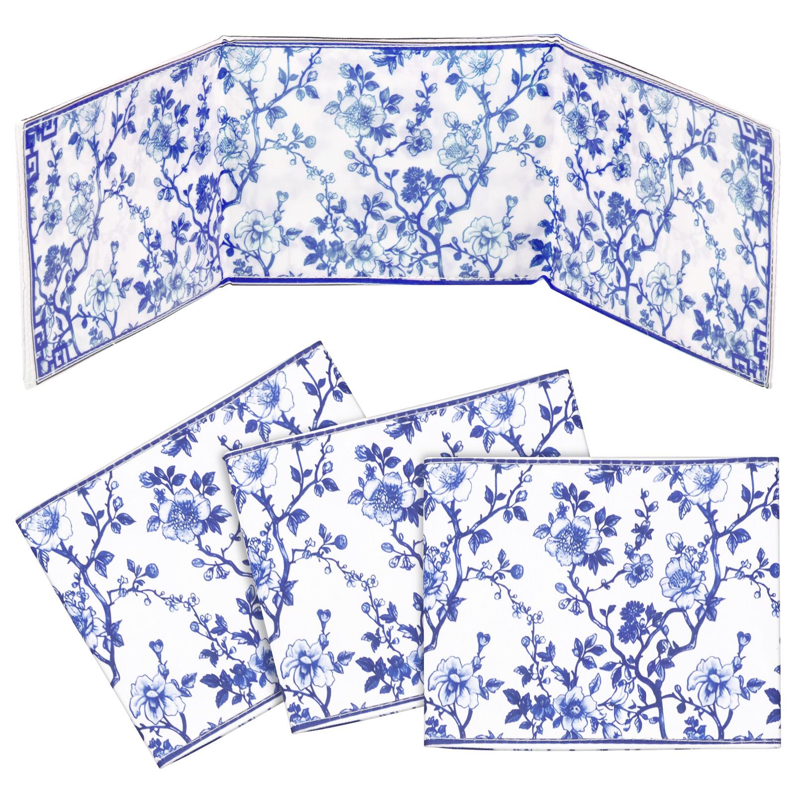 

4 Pcs Chinoiserie Mahjong Card Holder Chinoiserie Print Mahjong Card Sleeve Soft Printed Fabric Protector Covers for Home Travel others