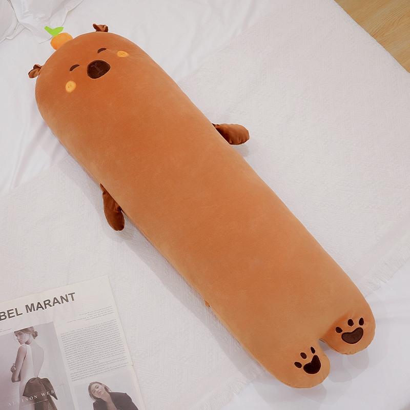 Cuddly Capybara Plush Toy Sets Stuffed Capybara Dolls Long Sleep Squishy Pillow Sofa Cushion Xmas Holiday Birthday Surprise Gift Option for Girl