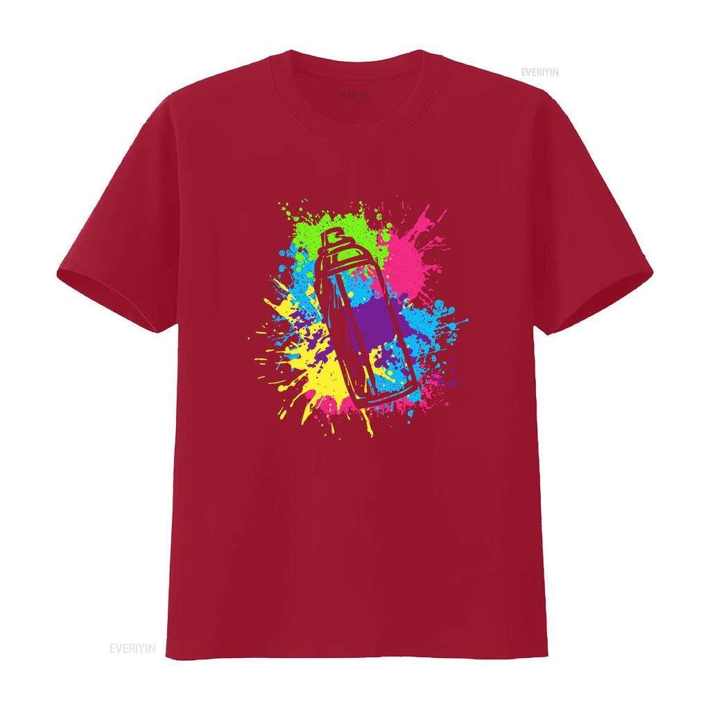 Fat Cap Graffiti Spray Paint Cans Street Art Artist T Shirt Colorful Design For Urban Style Vintage Washed Comfortable