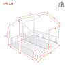 Metal Bed, Children's Bed, 90*200cm, Without Mattress, Railing, Ladder, House Shape, Double Bed Design, Double Bed, Iron Frame, White