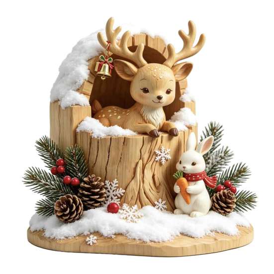 Warm Atmosphere Ornaments Fairy Tale Little Boy and Fox Wooden Figurine, Rustic Desktop Statue, Artistic Carved Decorative Tabletop Figurines