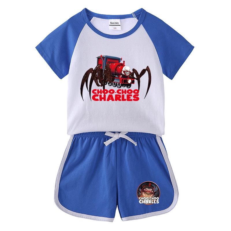 Kids' Summer Color Block Shorts & T-Shirt Set - Boys & Girls Casual Two-Piece Outfit