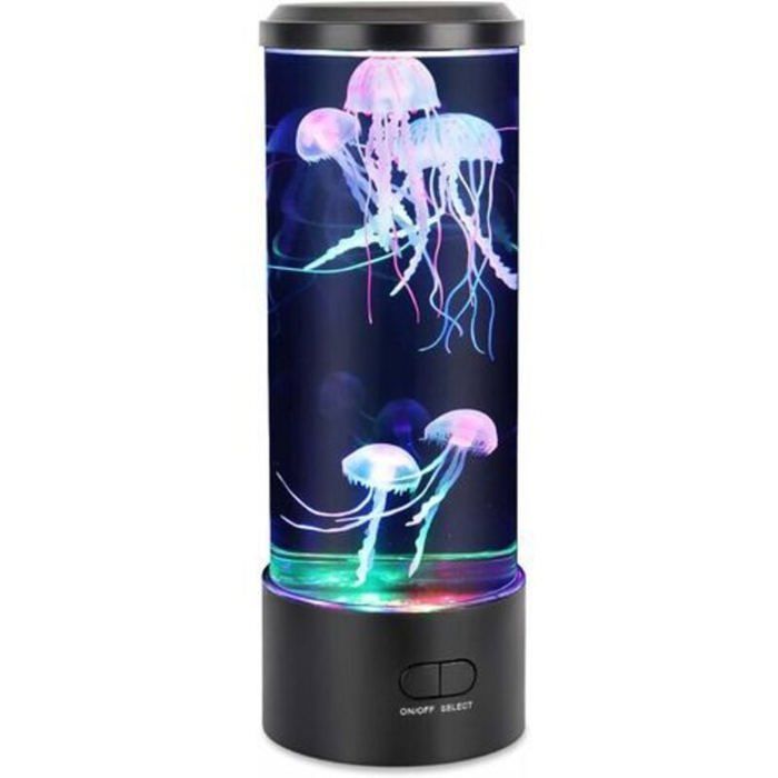 Lampe à lave méduse, veilleuse enfant avec 7 couleurs LED transformables, USB/piles, fantaisie lampe chevet, cadeau Noël