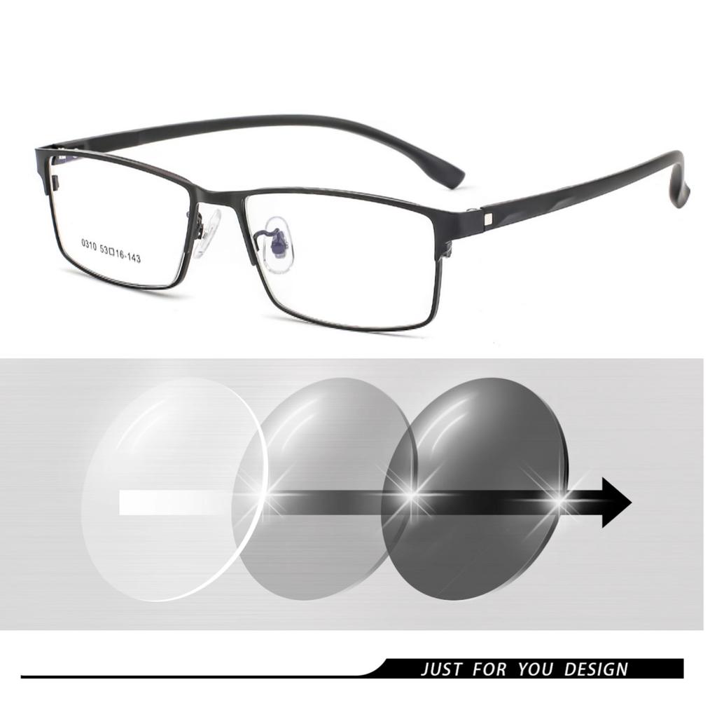 New Myopia Photochromic Sunglasses Fashion Chameleon Gray Lens Metal Legs With Degrees +1 to +3