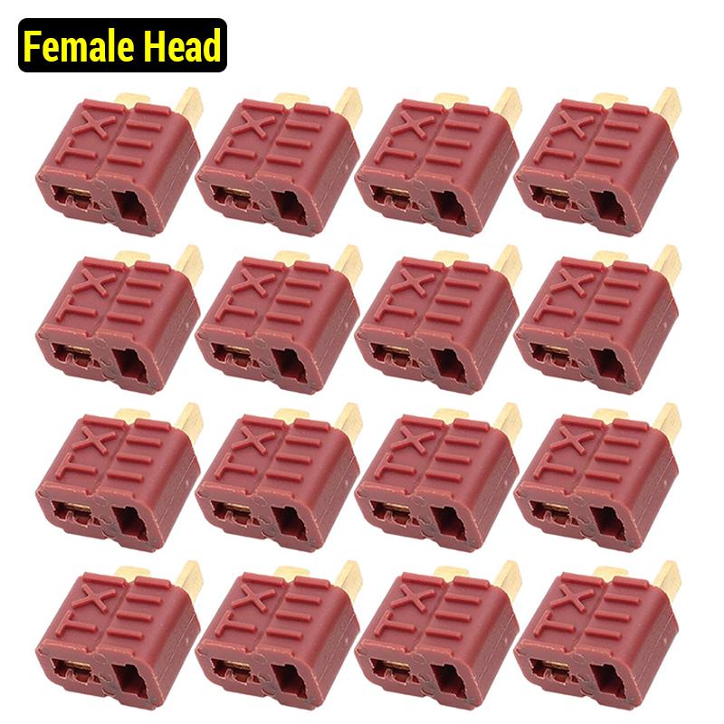 

100/10pcs T Plug Male Female Deans Connectors High Current RC Connector for Airplane Drone Car Drone Quadcopter LiPo Battery 10PCS