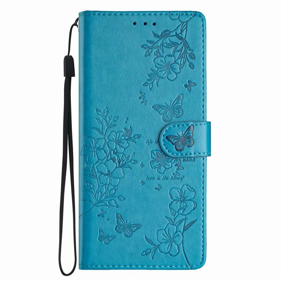 Cute Flower Butterfly Wallet Case For Google Pixel 9A 6 6A 7 7A 8 8A 9 Pro XL 5G Card Slots Phone Protect Cover #PHB
