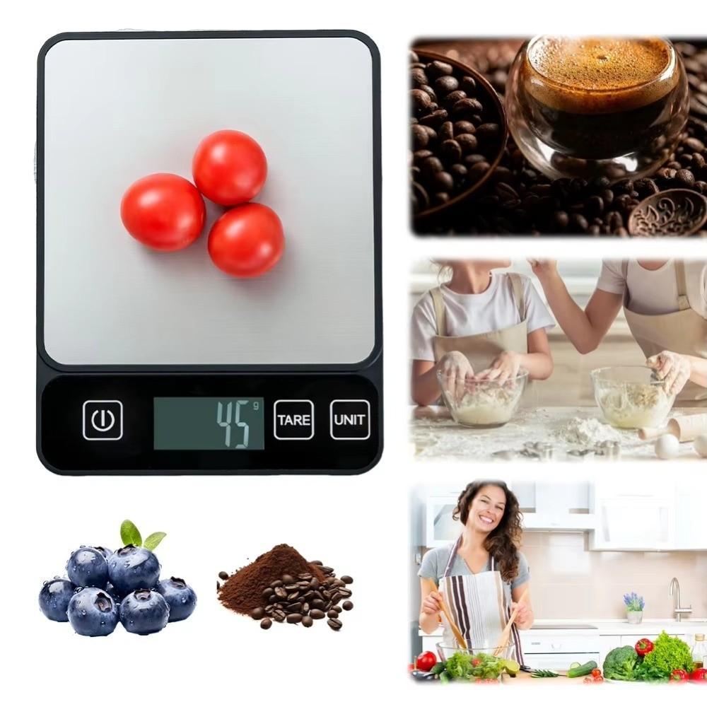 10kg/1g LCD Digital Scale Stainless Steel Food Scale Easy To Clean Digital Kitchen Scale  Baking