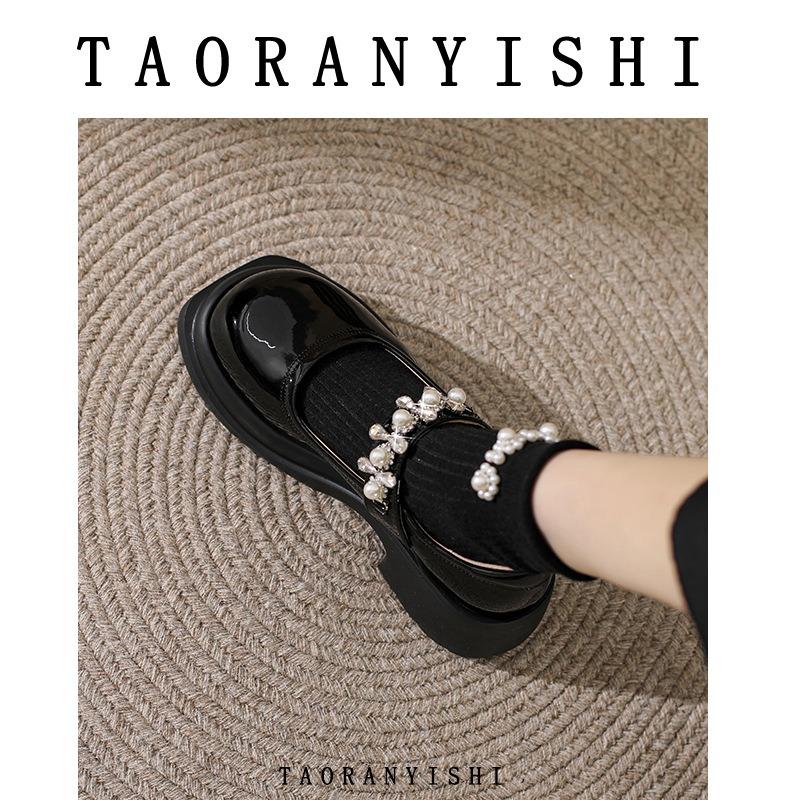thick-soled Mary Jane small leather shoes women's new single shoes soft leather, large size women's shoes 1 4