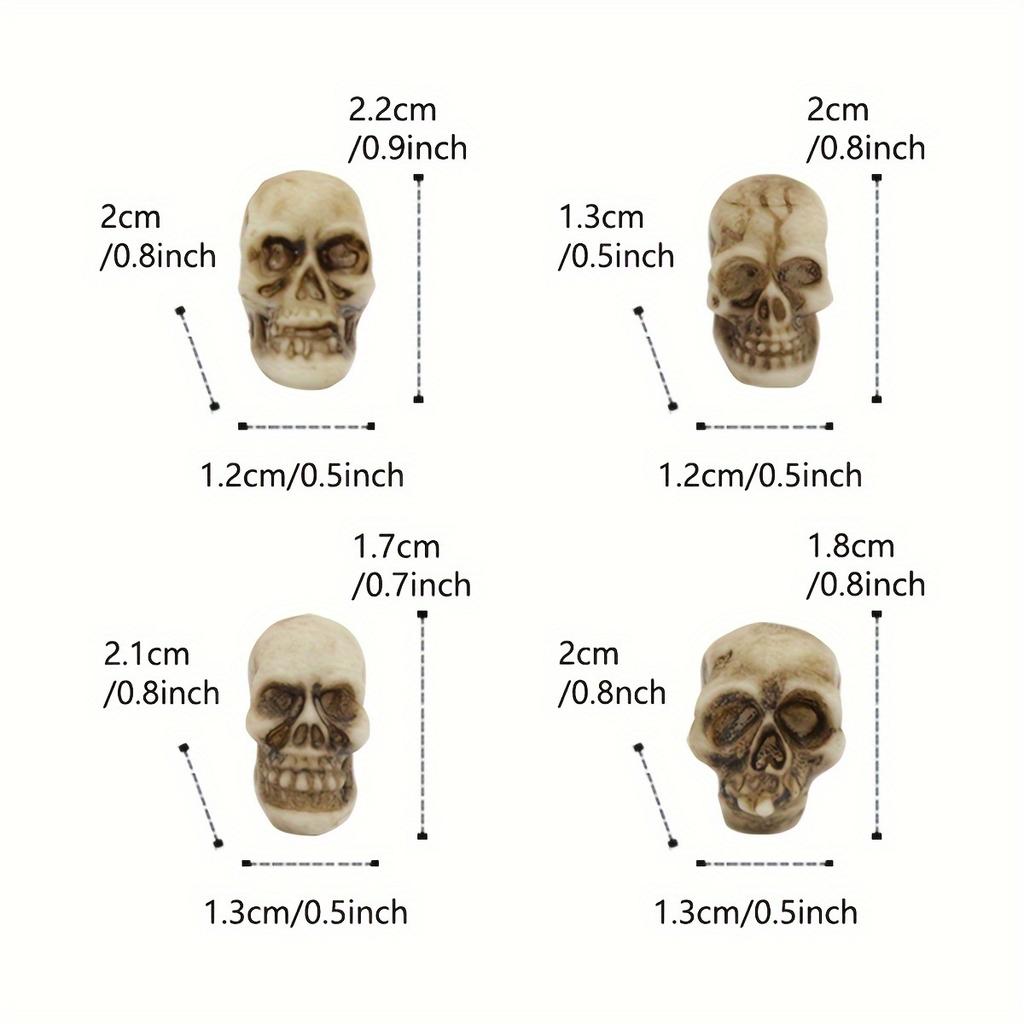 1 Packung mit 20 Zwerg-Miniatur-Skeletten Set für Halloween-Dekoration, Geisterfest-Atmosphären-Ornamente, Blumentöpfe, Pflasterstein-Figuren
