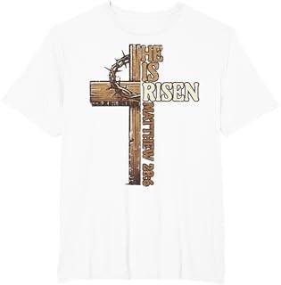 

Easter Cross He Is Risen Jesus Christian Men Women Kid Youth TShirt Unisex T-Shirt XXXL