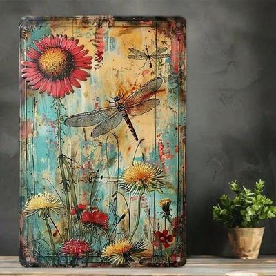 SUNXIUMIR Zonnebloem Muurdecoratie Metalen Blikken Bord Muurkunst voor Tuin Veranda Woonkamer Buitendecoratie met Natuurpatronen Hoge Kwaliteit