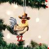 Acrylic Cartoon Adorable Chicken Car Hanging Decoration For Lively Auto Styling