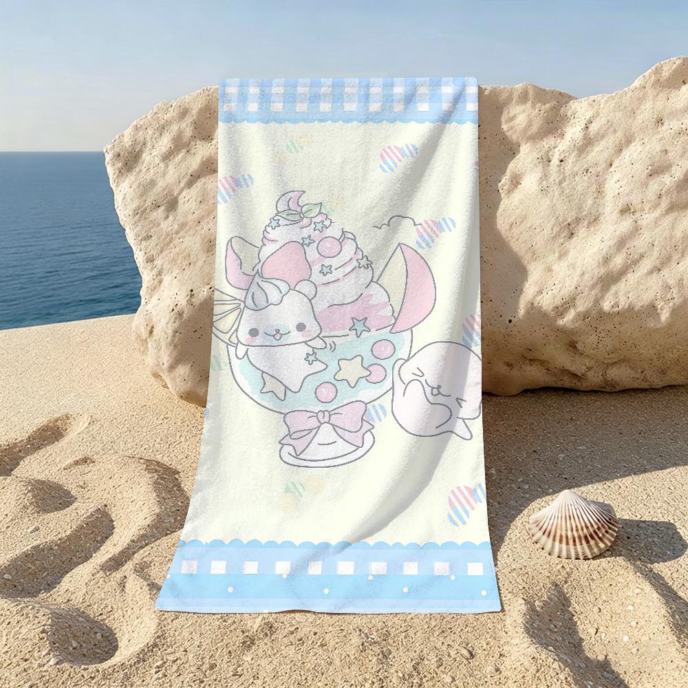 Cute cartoon M-Mamegoma Beach Towel For Beaches Yoga Studios Gyms Hot Springs Swimming Pools And Picnics