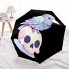 1pc Skull Raven Auto Open/close, All-Season Portable Folding Umbrella for Women & Men, Travel, Everyday, Formal Events - Compact Luxury Parasol, Outdo
