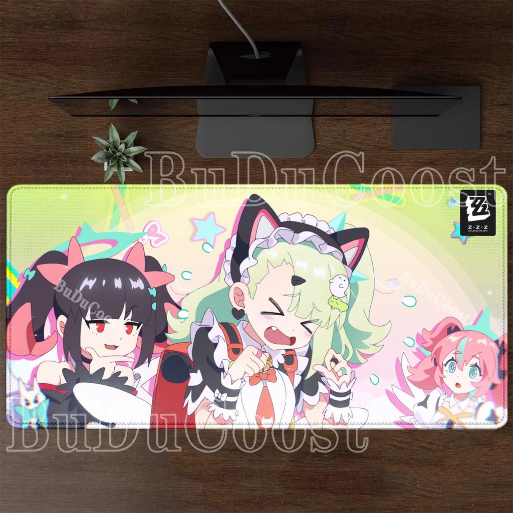 Games ZZZ AOD Angel Phantom Cute No Zen Zone Zero Anime Kawaii Girl Mousepad Aria Sunna Nangong Yu Computer Keyboard Mousepad