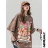 Sweet and cute t-shirt women's short-sleeved summer loose pure cotton half-sleeved age-reducing foreign-style meat-covering top large-size clothing