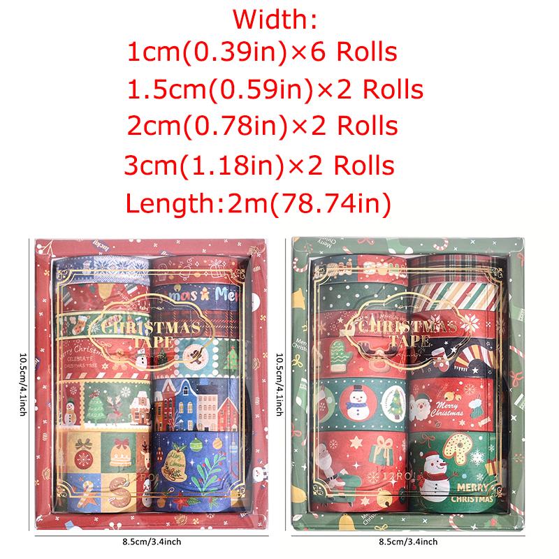 12PCS/Set Christmas Items Sticker Gift Decorations Journal Materials Stationery Cute DIY Materials Christmas Atmosphere Christmas