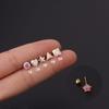 1Piece Mini AB barevné zirkonové náušnice pro ženy 2021 Trend Jewelry Náušnice Piercing Heart Start Triangle Zirkonové náušnice
