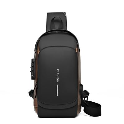 Sac de poitrine Locomotive Mot de passe Antivol Sac pour homme Mode européenne et américaine Sac à bandoulière Sport Décontracté Multifonction Sac à bandoulière Affaires