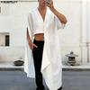 Oversized Men V Neck Cape-style Irregular High Low Casual Loose Long Mantle Shirts