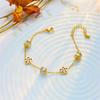 Bracciale Camelia Zircone Placcato Oro Acciaio Inossidabile