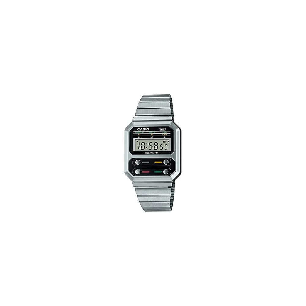 Casio Standard A100WE-1A Stainless Steel Digital Watch Water Resistant Classic Design