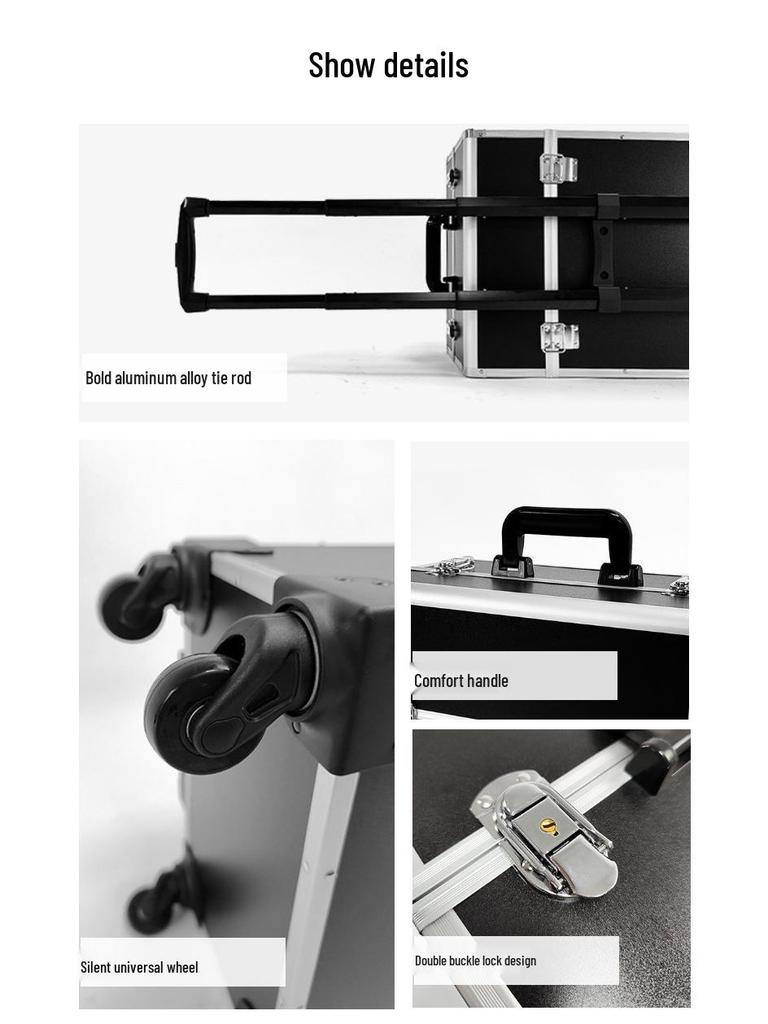 Large Universal Makeup Case with Wheels - Professional Storage for Beauty, Hairdressing, Nail Art, and Tattoo Supplies