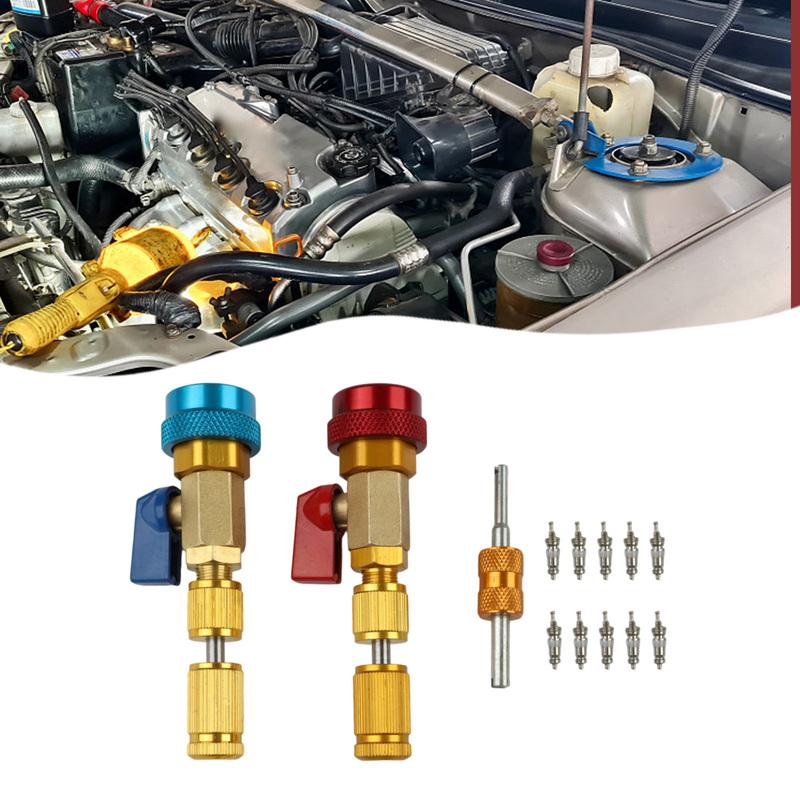 Für R134A Ventilkern-Entfernungswerkzeuge mit Hoch- und Niederdruck-Schnellkupplungen, Entwickelt für die Effizienz von Kfz-Klimaanlagen